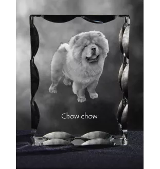 Chow Chow - Kristall mit einem Hundebild, Glasstatuette mit einem Bild, einzigartiger Bilderrahmen der Marke Art-Dog