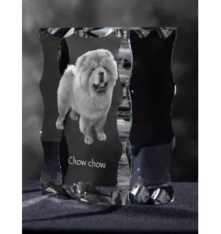 Chow Chow - Kristall mit einem Hundebild, Glasstatuette mit einem Bild, einzigartiger Bilderrahmen der Marke Art-Dog