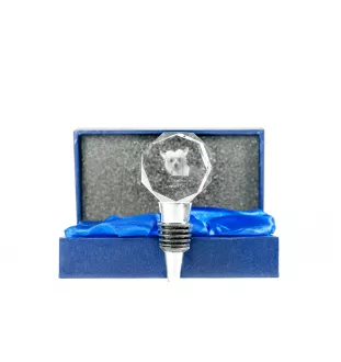 Chinese Crested Dog, Puff - Bottle stopper, crystal wine stopper with photo, personalised gift for bartender by Art-Dog brand