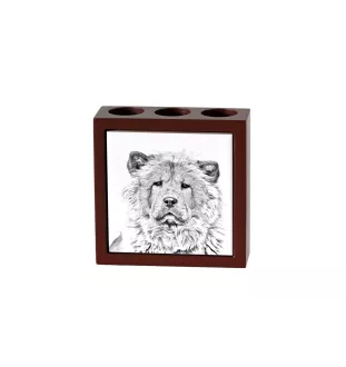Chow Chow - Stifthalter mit Hund, Schreibtischorganizer mit Aufdruck, personalisierte Schreibtischdekoration der Marke Art-Dog