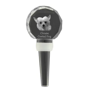 Chinesischer Schopfhund - Kristallflaschenverschluss, einzigartiger Weinverschluss mit Foto, personalisiertes Geschenk für Sommelier der Marke Art-Dog