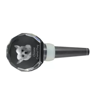 Chien chinois à crête, chien nu chinois - Bouchon de bouteille en cristal, bouchon de vin unique avec photo, cadeau personnalisé pour sommelier par la marque Art-Dog