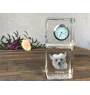 Chien chinois à crête, chien nu chinois - montre en cristal avec photo, photo de chien dans un cristal, horloge de bureau personnalisée de la marque Art-Dog