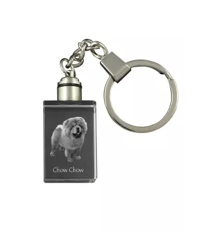 Chow Chow - Crystal key ring with dog photo, illuminated key ring, unique gift by Art-Dog brand