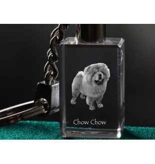 Chow Chow - Crystal key ring with dog photo, illuminated key ring, unique gift by Art-Dog brand