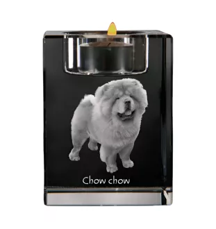 Chow Chow - Kerzenhalter mit Hundefoto, Teelichthalter aus Kristall, personalisiertes Geschenk der Marke Art-Dog