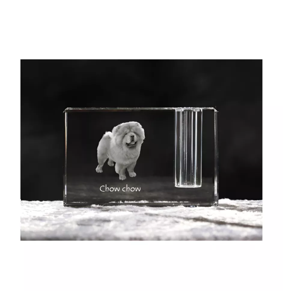 Chow Chow, Chowchow - Porte-stylos, organiseur en cristal avec photo de chien, décoration de bureau unique par la marque Art-Dog