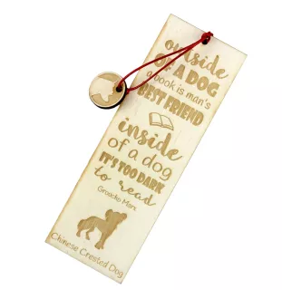 Chinesischer Schopfhund - Lesezeichen mit Hund, personalisiertes Lesezeichen, Geschenk für Bücherwurm von der Marke Art-Dog
