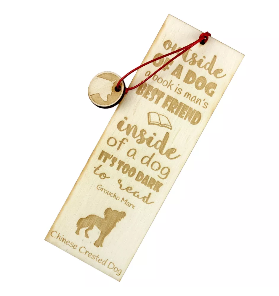 Chien chinois à crête, chien nu chinois - marque-page pour livre avec chien, marque-page personnalisé, cadeau pour les amateurs de livres de la marque Art-Dog