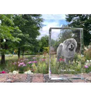 Chow Chow, Chowchow - cristal avec une photo de chien, photo sous verre, exposition moderne de la marque de photos Art-Dog