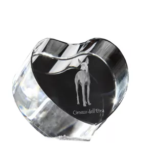 Cirneco dell'Etna - Hundebild im Kristall, Kristallherz, einzigartiger Bilderrahmen der Marke Art-Dog