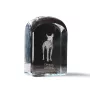 Cirneco dell'Etna - crystal cube with a photo, photo of a dog in crystal, cubic paperweight from Art-Dog brand