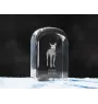 Cirneco dell'Etna - crystal cube with a photo, photo of a dog in crystal, cubic paperweight from Art-Dog brand