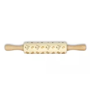 Chinese Crested Dog, Puff - small rolling pin with a dog pattern, a rolling pin for children's dough, decorating ceramic clay by Art-Dog brand