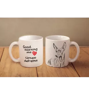 Cirneco dell'Etna kubek z psem good morning Art-Dog