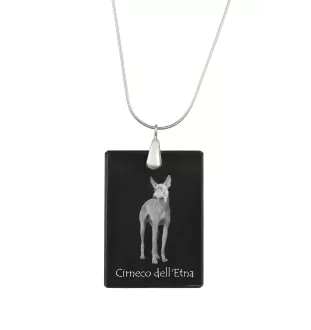 Cirneco dell'Etna - Crystal pendant with dog, silver necklace with photo, personalised pendant by Art-Dog brand