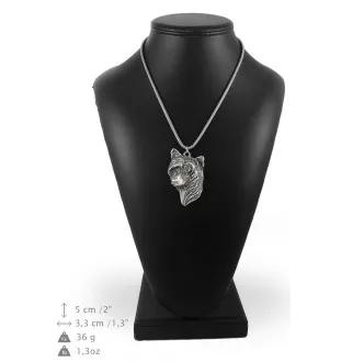 Chinesischer Schopfhund - Halskette mit Hund, Hundeanhänger an einer silbernen Kette, einzigartiger Schmuck der Marke Art-Dog