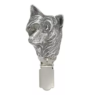 Chien chinois à crête, chien nu chinois - broche avec pince, support pour numéro de départ, épingle argentée pour exposition de chiens de la marque Art-Dog