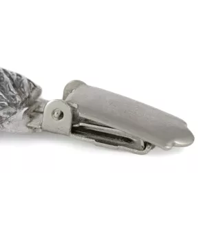 Chien chinois à crête, chien nu chinois - broche avec pince, support pour numéro de départ, épingle argentée pour exposition de chiens de la marque Art-Dog