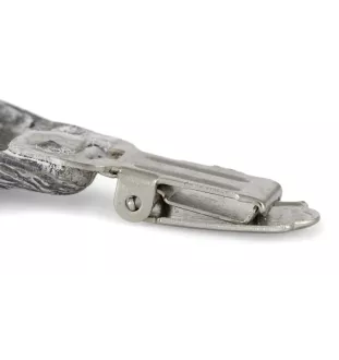 Chien chinois à crête, chien nu chinois - broche avec pince, support pour numéro de départ, épingle argentée pour exposition de chiens de la marque Art-Dog