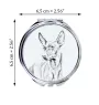 Cirneco dell'Etna - Pocket mirror with a dog, personalized mirror for a purse, compact mirror with Art-Dog brand print.