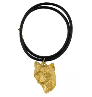 Chien chinois à crête, chien nu chinois - porte-clés et collier avec chien dans une boîte, produit plaqué or de haute qualité, marque Art-Dog