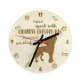 Chien chinois à crête, chien nu chinois - horloge avec chien, horloge en bois, horloge murale pour les amoureux des chiens, horloge de bureau et étagère, Art-Dog