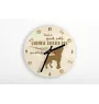 Chien chinois à crête, chien nu chinois - horloge avec chien, horloge en bois, horloge murale pour les amoureux des chiens, horloge de bureau et étagère, Art-Dog