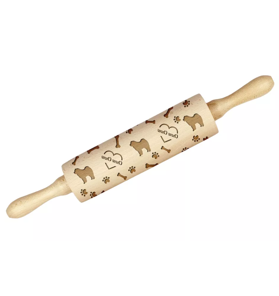 Chow Chow - rolling pin with a dog, decorating cookies with a rolling pin in patterns, a gift for the ceramicist of the Art-Dog brand
