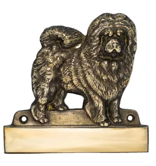 Chow Chow - address plaque with a dog, brass nameplate, personalized door sign with the brand name Art-Dog