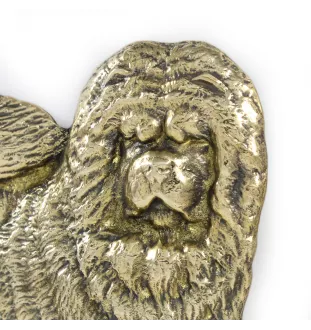 Chow Chow, Chowchow - une plaque de porte avec un chien, une plaque de bienvenue en laiton, une enseigne exceptionnelle avec l'inscription Welcome de la marque Art-Dog