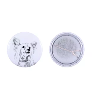Chien chinois à crête, chien nu chinois - badge avec votre chien, ajoutez votre propre photo, marque Art-Dog