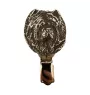 Chow Chow - brooch with a clip, holder for a start number, silver-plated dog show pin from the Art-Dog brand