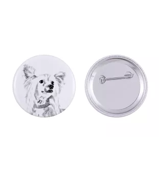 Chinese Crested Dog, Puff - pin with your dog, add your own photo, Art-Dog brand