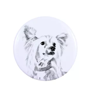 Chinesischer Schopfhund - Anstecknadel mit Ihrem Hund, fügen Sie Ihr eigenes Foto hinzu, Marke Art-Dog