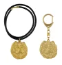 Chow Chow, Chowchow - porte-clés et collier avec chien dans une boîte, produit plaqué or de haute qualité, marque Art-Dog