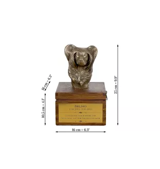 Chien chinois à crête, chien nu chinois - urne pour les cendres du chien avec une statuette, petite urne pour chien, urne personnalisée avec le buste du chien de la marque Art-Dog