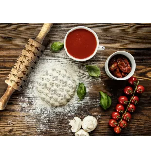 Chien chinois à crête, chien nu chinois - un petit rouleau avec un chien, un rouleau à pâtisserie avec des motifs, un gadget pour céramiste de la marque Art-Dog