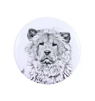 Chow Chow Magnet mit einem Hundepfotenabdruck, außergewöhnlich leicht, starker Magnet, handgefertigtes Produkt der Marke Art-Dog