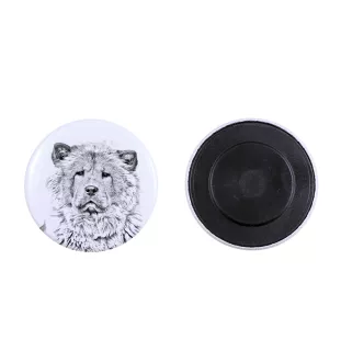 Chow Chow Magnet mit einem Hundepfotenabdruck, außergewöhnlich leicht, starker Magnet, handgefertigtes Produkt der Marke Art-Dog