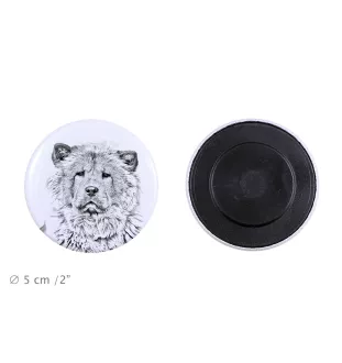Chow Chow Magnet mit einem Hundepfotenabdruck, außergewöhnlich leicht, starker Magnet, handgefertigtes Produkt der Marke Art-Dog