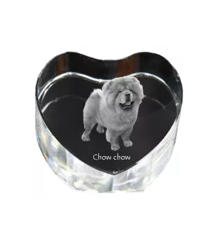 Chow Chow - Hundebild im Kristall, Kristallherz, einzigartiger Bilderrahmen der Marke Art-Dog