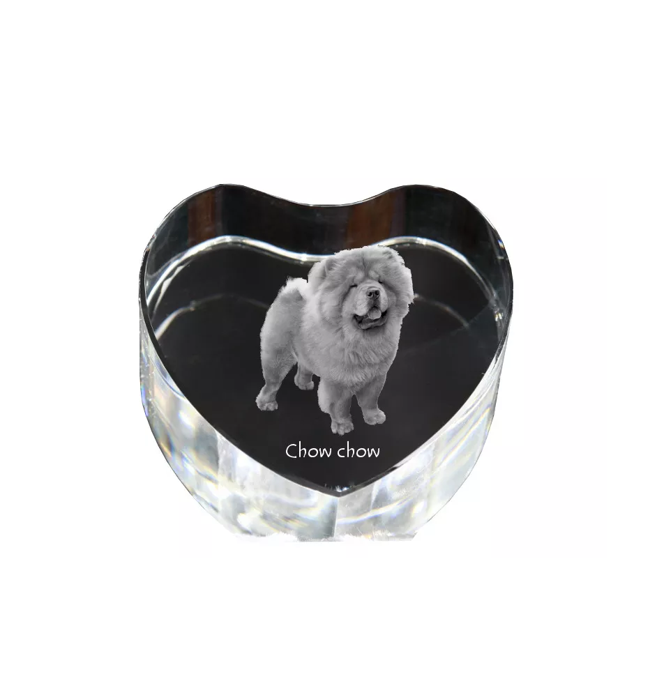 Chow Chow - a photo of a dog in crystal, crystal heart, unique photo frame from the Art-Dog brand