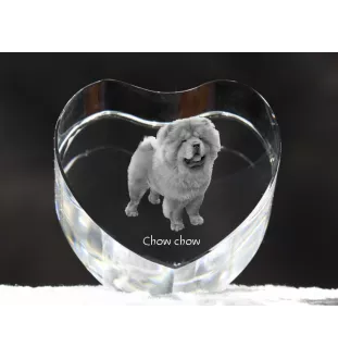 Chow Chow - Hundebild im Kristall, Kristallherz, einzigartiger Bilderrahmen der Marke Art-Dog