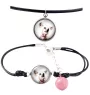 Chien chinois à crête, chien nu chinois - ensemble de bijoux avec votre photo, ensemble fait à la main, bracelet et collier de la marque Art.-Dog