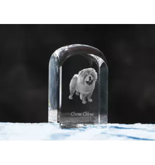 Chow Chow, Chowchow - un cube de cristal avec une photo, une photo de chien dans le cristal, un presse-papiers cubique de la marque Art-Dog