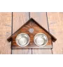 Chow Chow - wooden stand with bowls for a dog, decorative dog bowls, a gift for adopting a dog from the Art-Dog brand