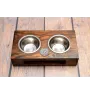 Chow Chow - wooden stand with bowls for a dog, steel dog bowls, a gift for adopting a dog from the Art-Dog brand