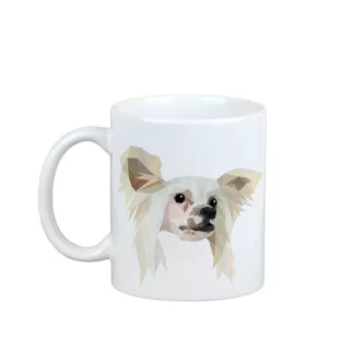 Chinesischer Schopfhund - Becher mit einem Bild und dem Schriftzug geometrischer Hund Art-Dog