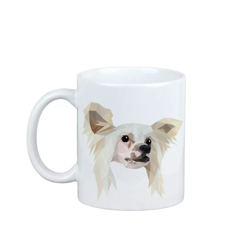 Chinesischer Schopfhund - Becher mit einem Bild und dem Schriftzug geometrischer Hund Art-Dog